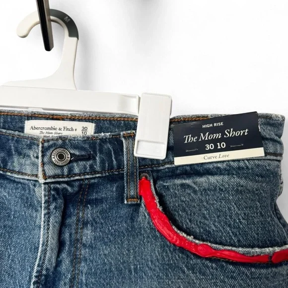 Abercrombie Curve Love High Rise Mom Shorts Sun Heart 30 - Picture 2 of 9